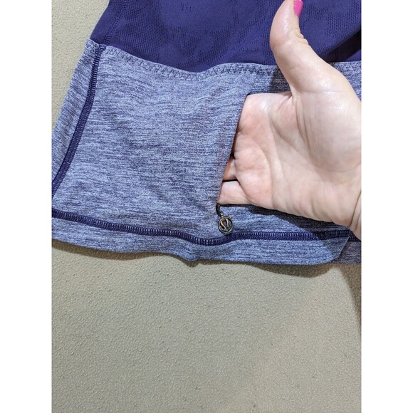 Lululemon Womens Chaturanga Tank Top Heathered Concord Grape Size 6 Double Strap - Picture 5 of 10